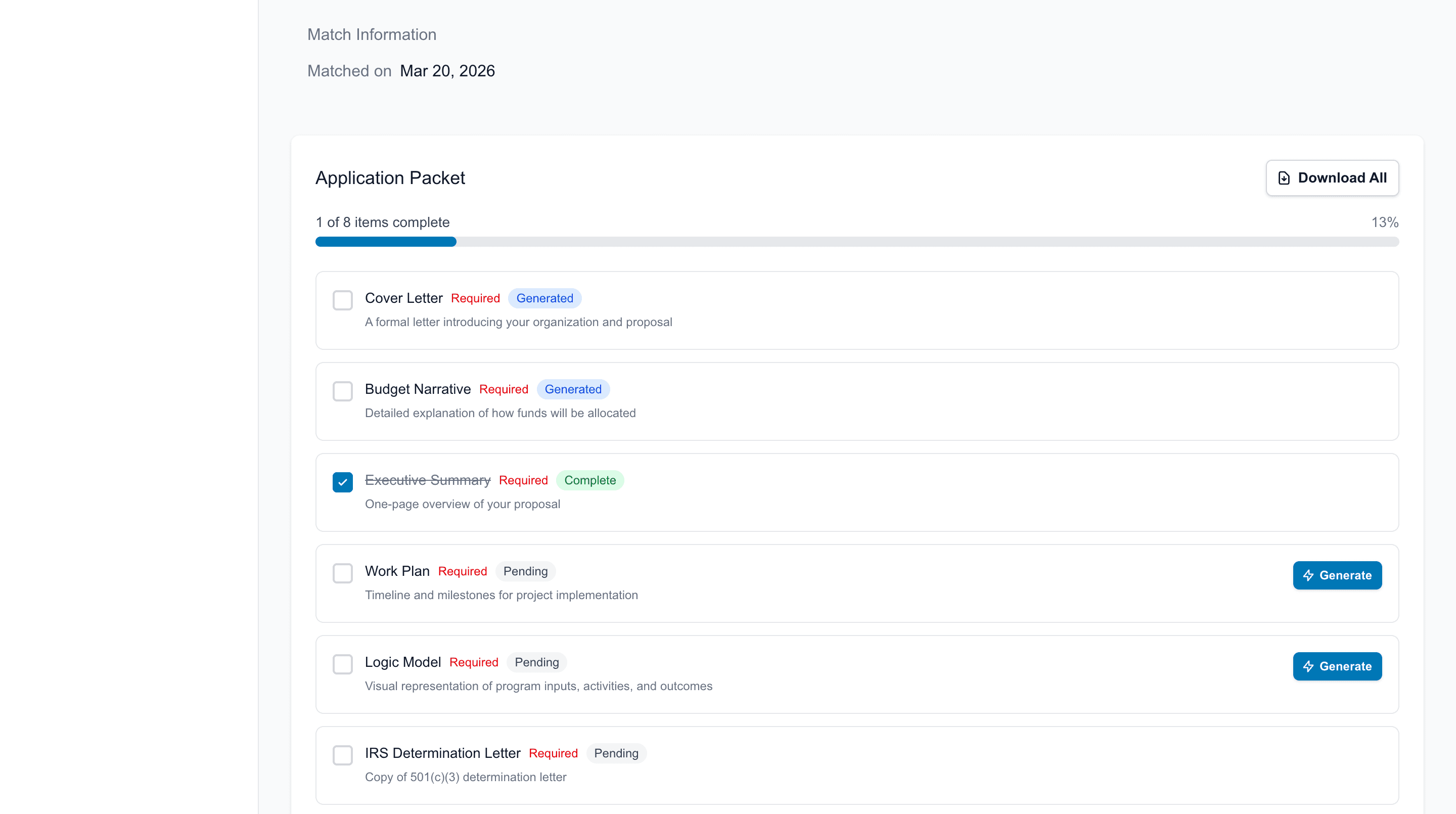 Build Your Application Packet